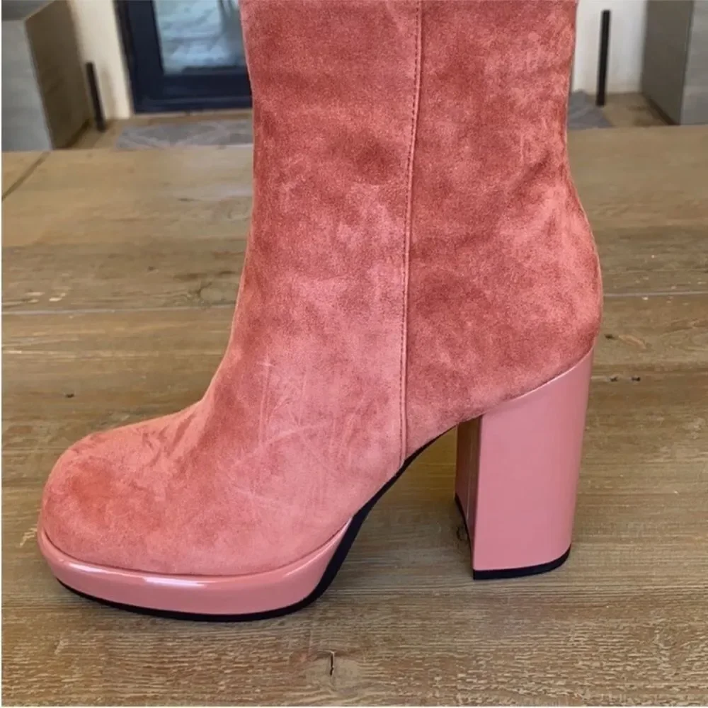Free People Mary Kate Platform Ankle Boot Coral NWOB US 7.5